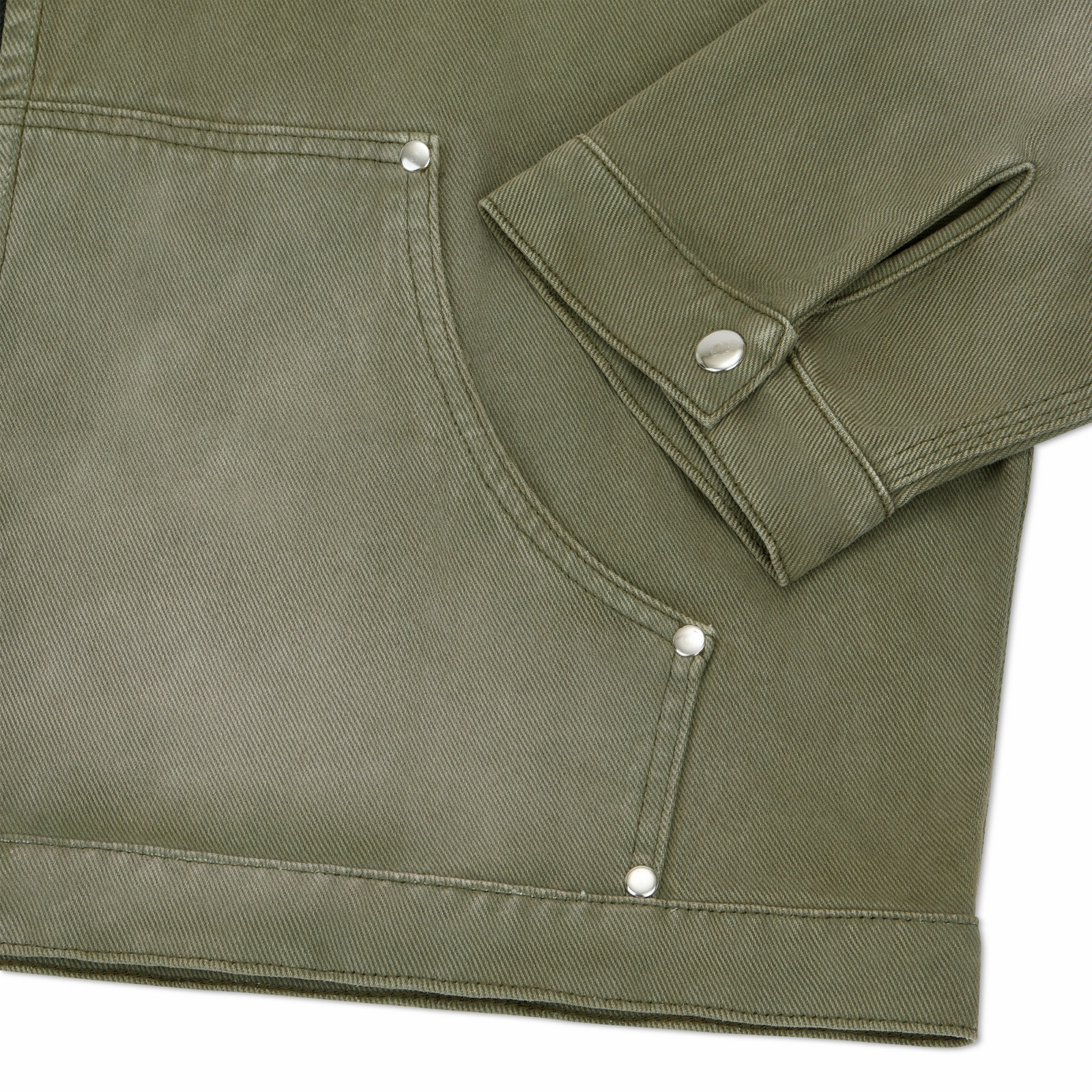 Jacket cuff and rivet detail